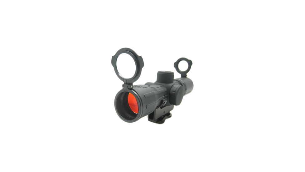NcSTAR Illuminated Compact Rifle Scope - 4x30E Ill. Red / Green / Rubber AR Scope / Ruby / Rings SEECRAQ430R Rifle Scope