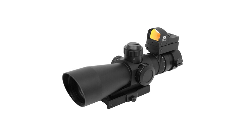 NcSTAR Mark III Tactical Rangefinder Rifle Scope 3-9X42/Scope Adapter Mount/Red Dot Combo Package KSTR3942G/D-A