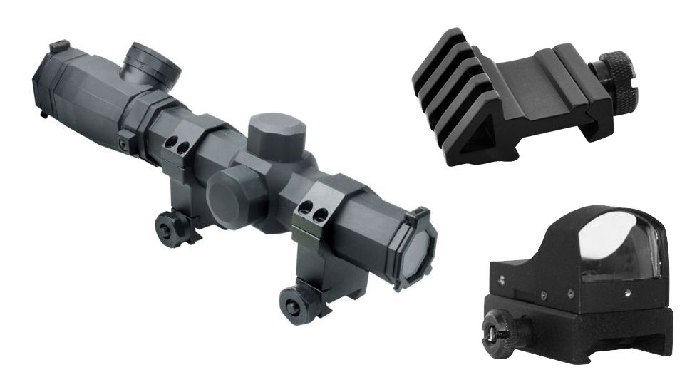 NcSTAR Octagon Scope Series-1.1-4x20 P4 Sniper Scope, Total Target Engagement Tactical Rifle Kit