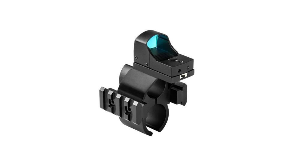 NcSTAR Shotgun Barrel/Mag Tube Micro-Dot/Rail Mount, Black, Mossberg 500/590 MSHBDMOSR