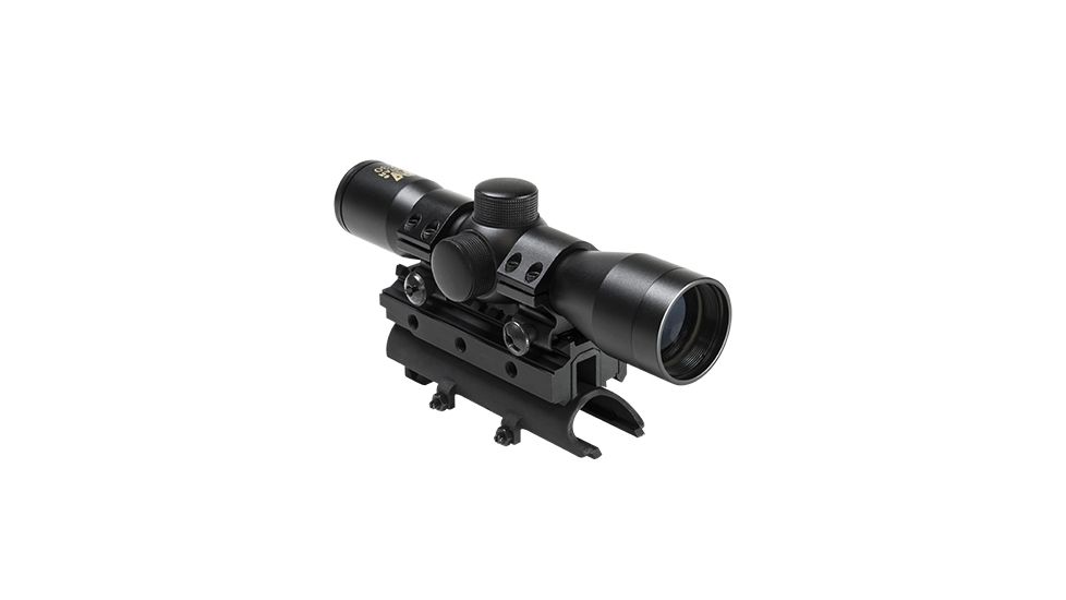 NcSTAR SKS Combo/Tri-Mount/4X30 Compact Scope w/1in Rings, Black KSKSC430B-A