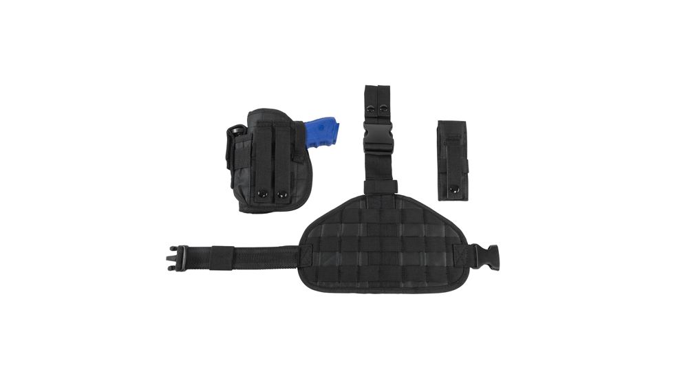NcSTAR Vism Drop Leg Right Handed Holster/Panel/Mag Pouch, Black, CVDLHOL2956B