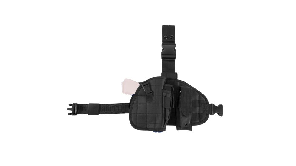 NcSTAR Vism Drop Leg Right Handed Holster/Panel/Mag Pouch, Black, CVDLHOL2956B