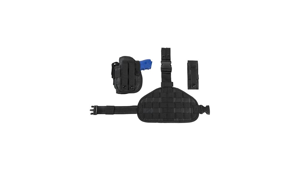 NcSTAR Vism Drop Leg Right Handed Holster/Panel/Mag Pouch, Black CVDLHOL2956B