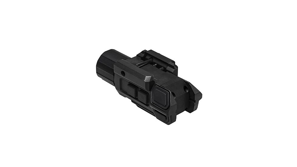 VISM Pistol Flashlight w/ Strobe And Red Laser, Gen 3, CR123A, Red/White, 200 Lumens, Black, VAPFLSRV3