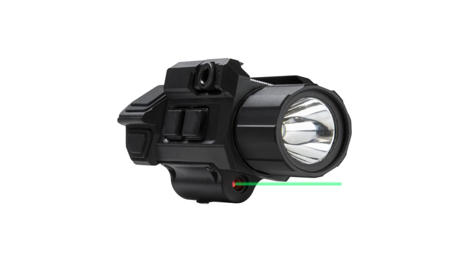 VISM Pistol Flashlight w/ Strobe, CR123A, Green/White, 200 Lumens, Black, VAPFLSGV3