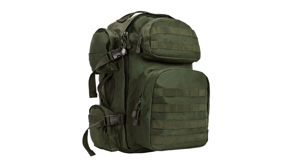 NcSTAR VISM Tactical Backpack with 10 x 12in Level III+ Shooters Cut PE Hard Ballistic Plate, Green, BPCBG2911-A