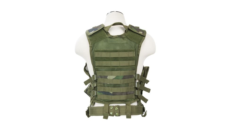 NcSTAR Vism Tactical Vest, Woodland Camo, Medium - 2XL, CTV2916WC