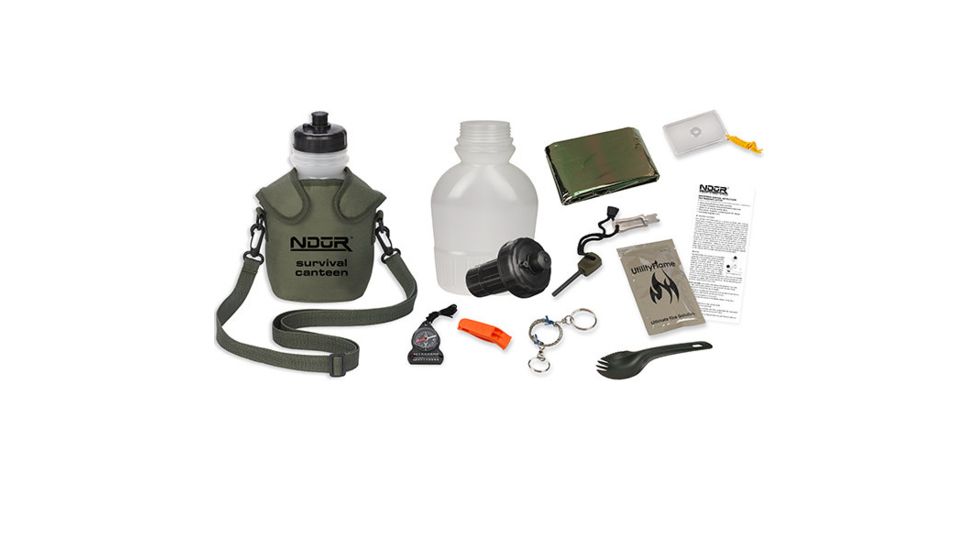NDuR Survival Canteen Kit w/Advanced Filter, Olive, 46oz., ND52065