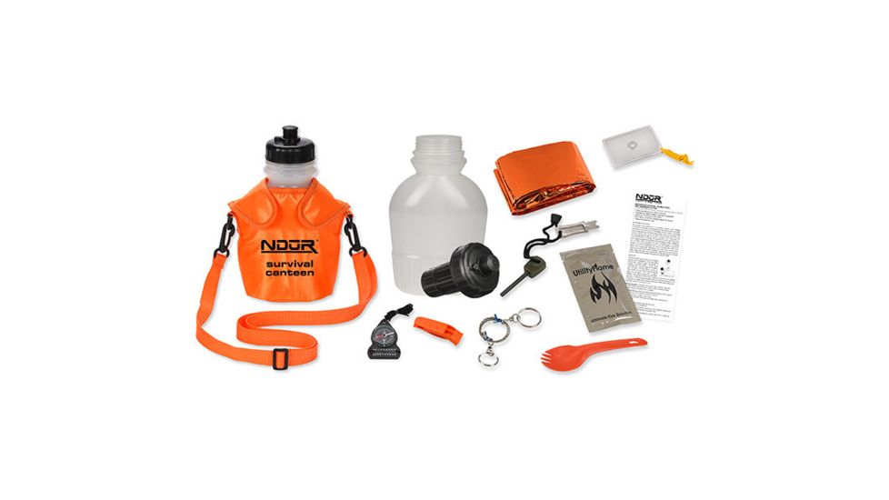 NDuR Survival Canteen Kit w/Advanced Filter, Orange, 46oz., ND52067