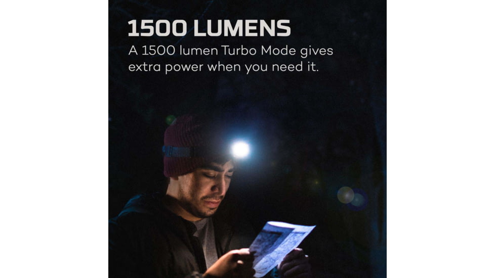 Nebo EINSTEIN 1500 FLEX Li-ion 1500 Lumens LED Headlamp, Black, NEB-HLP-0008