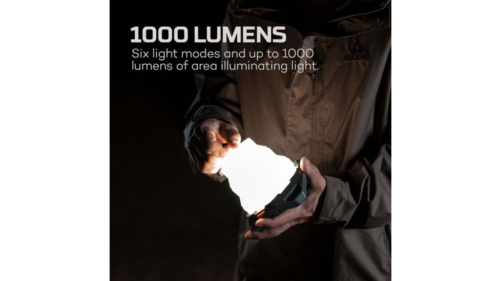 Nebo Galileo AIR Powerful USB-C Rechargeable Collapsible Lantern, 1000 Lumens, Black/White, NEB-LTN-1003