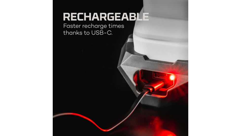 Nebo Galileo AIR Powerful USB-C Rechargeable Collapsible Lantern, 1000 Lumens, Black/White, NEB-LTN-1003