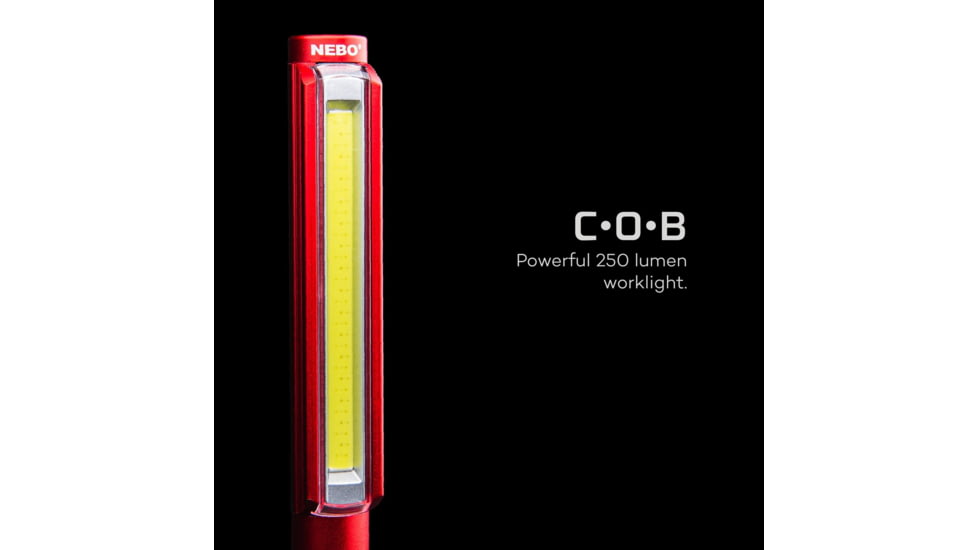 Nebo Lil Larry COB LED Flashlight, AAA, White, 250 Lumens, Red, NEB-WLT-0012