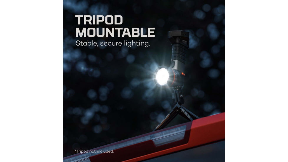 Nebo Luxtreme SL25R Rechargeable 1/4 Mile Spotlight w/ Integrated COB, Black/Grey, NEB-SPT-1004