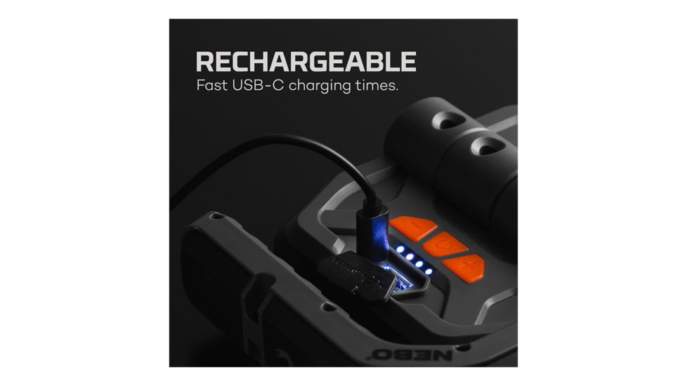 Nebo Omni COB LED Flashlight, Lithium Polymer, White/Red, 3000 Lumens, Black/Orange, NEB-WLT-1008