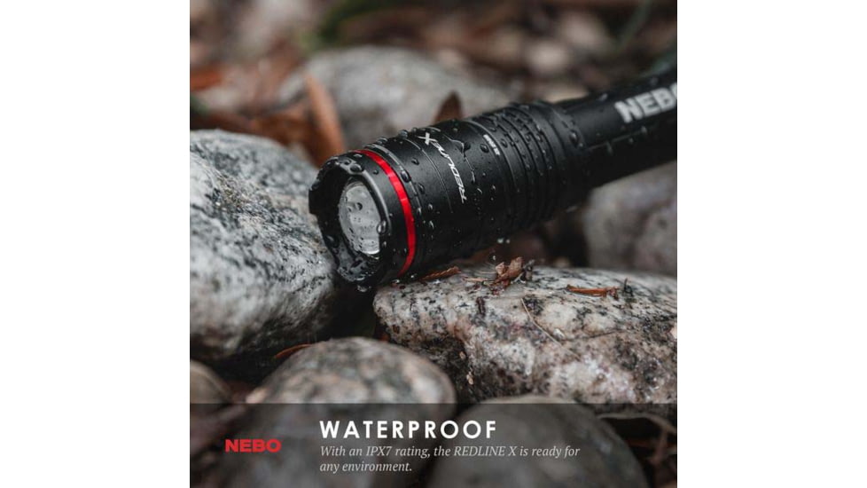 Nebo REDLINE X 1800 Lumen Rechargeable LED Flashlight, Black, NEB-FLT-0008