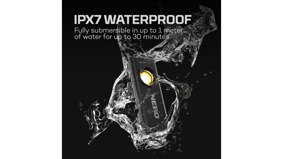 Nebo SLIM LED Flashlight, Lithium Ion, White/Red, 1200 Lumens, Black, NEB-WLT-1007