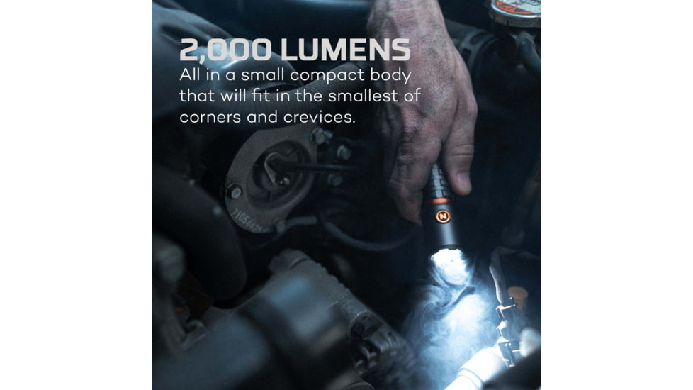 Nebo Torchy 2K Rechargeable EDC Pocket Light, 2000 Lumens, Black, NEB-FLT-1006