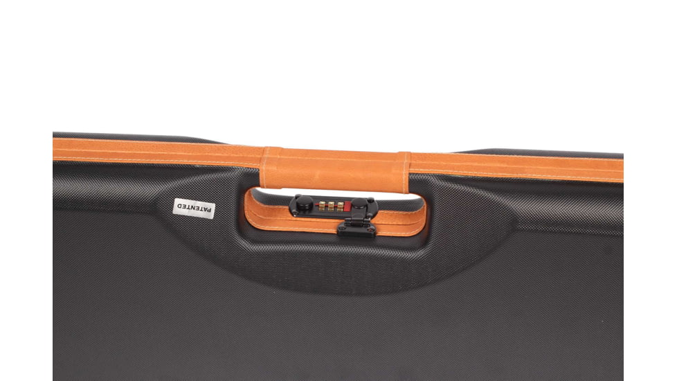Negrini Deluxe Compact Scoped Bolt Action Rifle Case, Black/Cognac Leather Trim/Brown Interior, 1619LX/5287