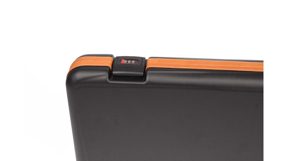 Negrini Deluxe Compact Scoped Bolt Action Rifle Case, Black/Cognac Leather Trim/Brown Interior, 1619LX/5287