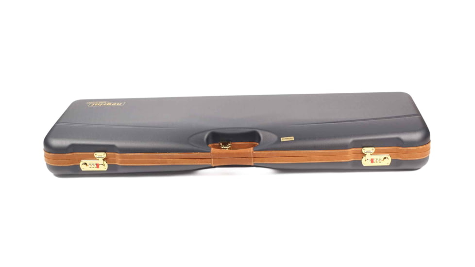Negrini O/U Deluxe High Rib Trap/Sporting Combo Shotgun Case, Navy/Tobacco Leather/Grey Interior, 1653LX/5005