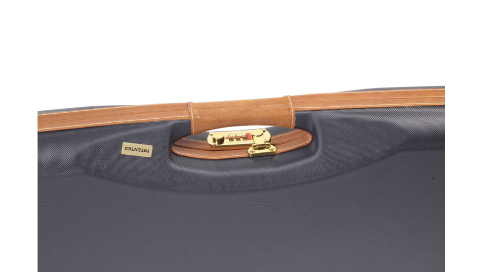 Negrini O/U Deluxe Sporter Shotgun Case, Navy/Tobacco Leather/Navy Interior, 1654LX/5166