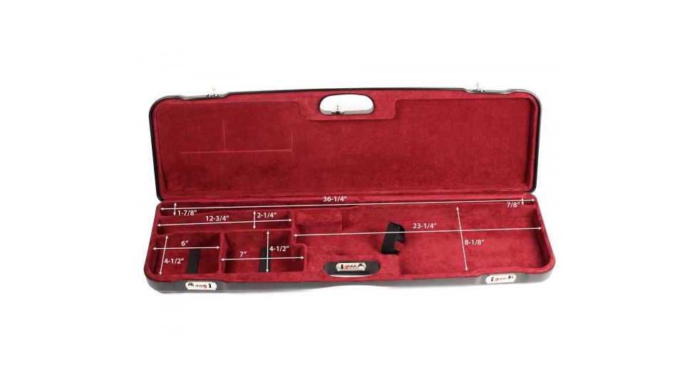 Negrini OU High Rib Trap/Sporting Shotgun Case, Black/Bordeaux, L37.5in x H10.5in x D3.75in 1657LR/5163