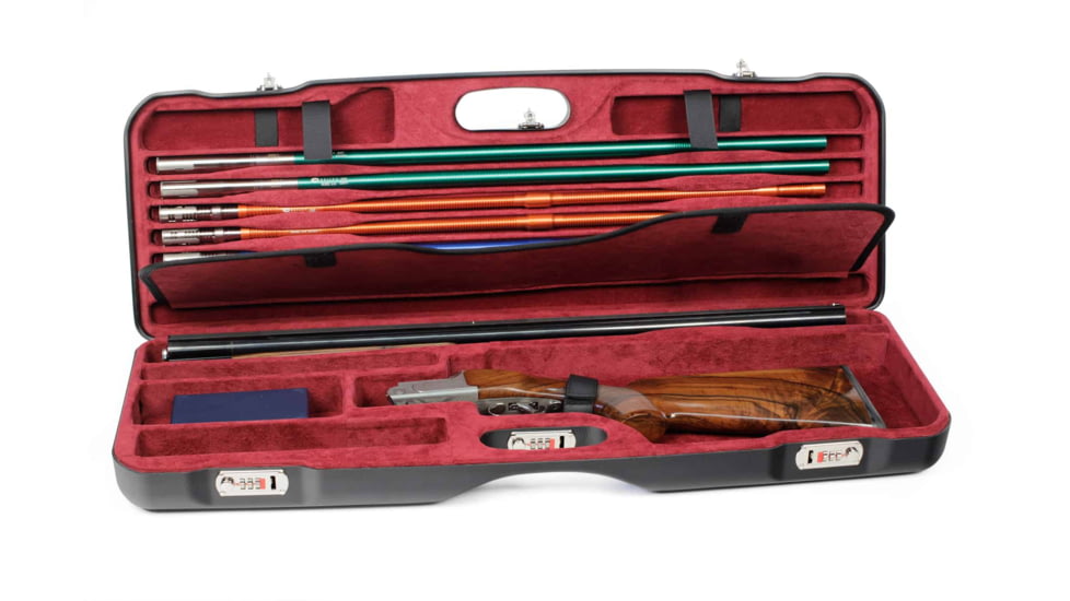Negrini OU Skeet Single Shotgun Case + Tube Set, Black/Bordeaux, 1659LR-TUBE/5160