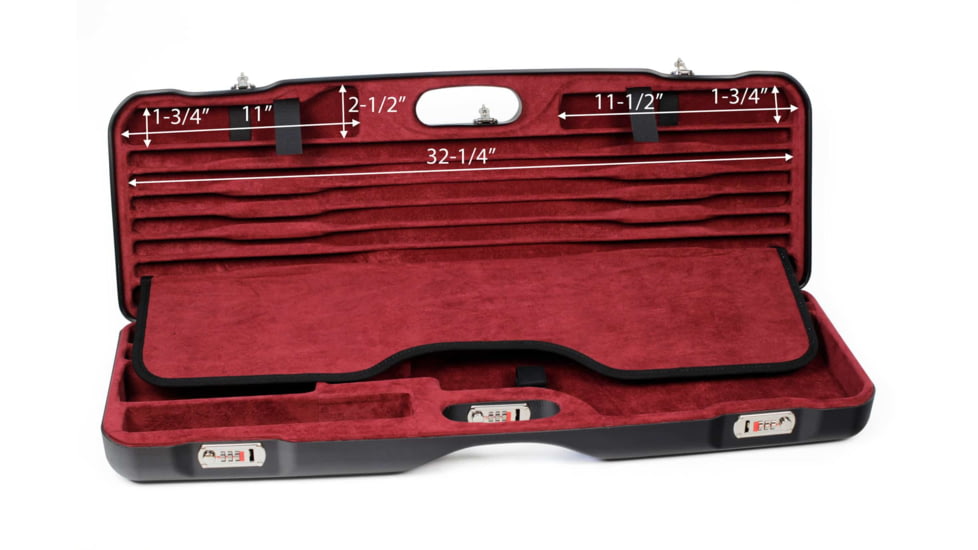 Negrini OU Skeet Single Shotgun Case + Tube Set, Black/Bordeaux, 1659LR-TUBE/5160