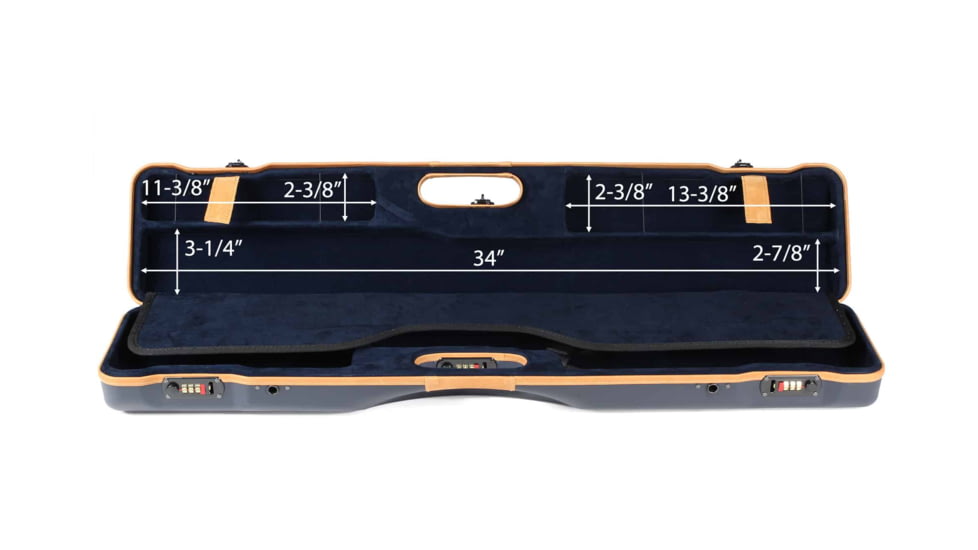 Negrini OU/SXS Deluxe Ultra-Compact Sporter Shotgun Case, Black/Grey, 16407LX/5643