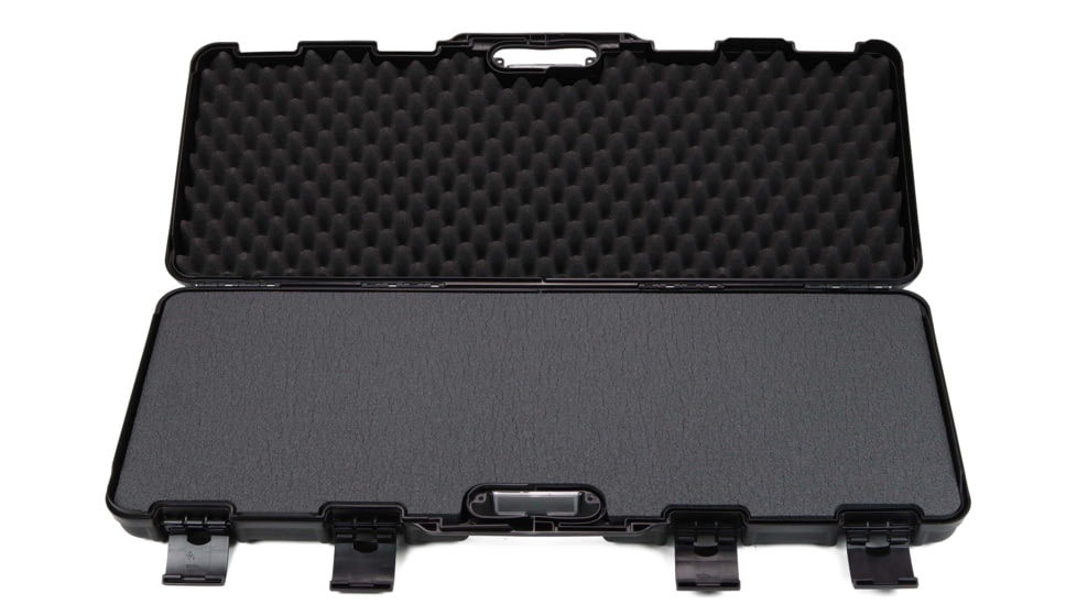 Negrini Tactical Rifle Case, Solid Velvet Covered Foam, 44' max, 36inL x 14inW x 5inD, Black/Black, 1690ISY