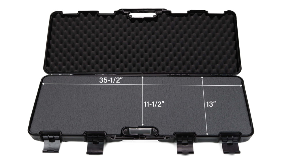 Negrini Tactical Rifle Case, Solid Velvet Covered Foam, 44' max, 36inL x 14inW x 5inD, Black/Black, 1690ISY