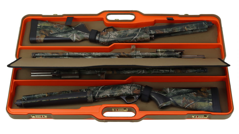 Negrini Wings 2 Semi-Auto Shotgun Travel Case, 37.75x10.6x4.9in, Blaze Orange/Khaki, 819129015280