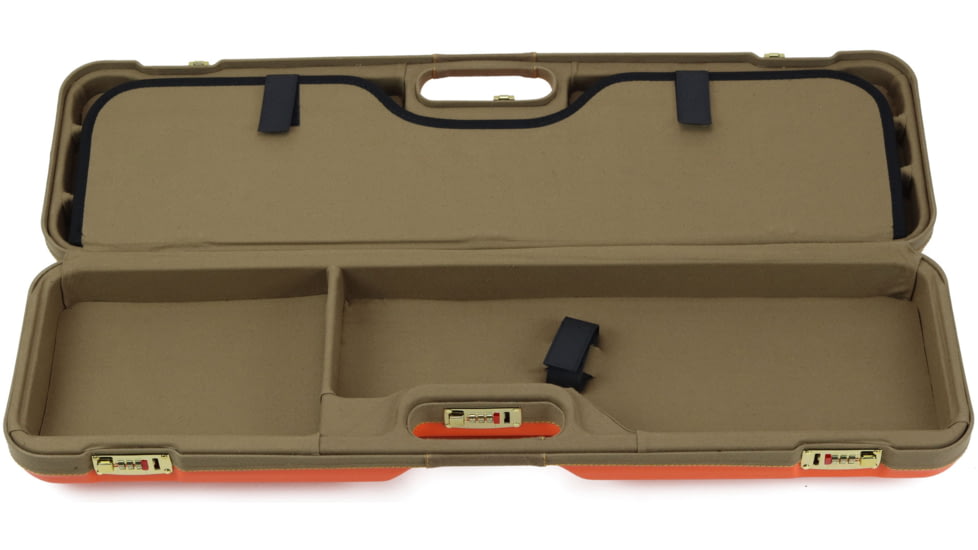 Negrini Wings OU/SxS Deluxe Hunting Combo Shotgun Case, 32.125x8.875x5in, Blaze Orange/Khaki, 819129015303