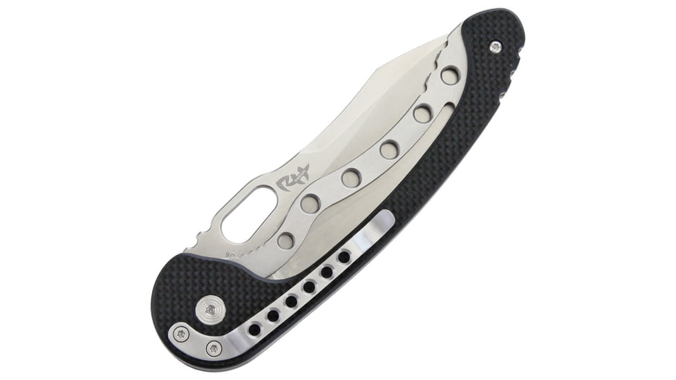 Nemesis Vertabrae Framelock Folding Knife, 3.5in Satin 9Cr13Comov SS Drop Point, Black G10 Handle, Thumb Pull, Pocket Clip, NK-20