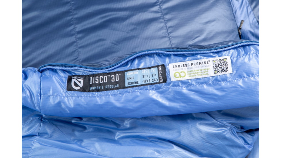 NEMO Equipment 2025 Disco 30F Endless Promise Sleeping Bag - Womens, Blue Horizon, Long, 811666037282