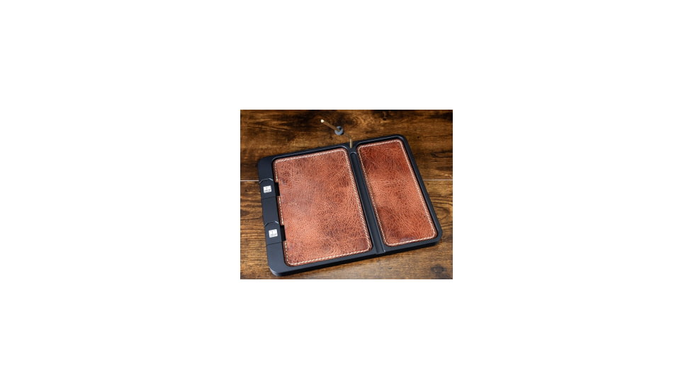 Neo Mag Leather Bottom EDC Tray - Black Tray, Antique Brown Leather, Yes, LGTRAY-BLACK-ABL-YES