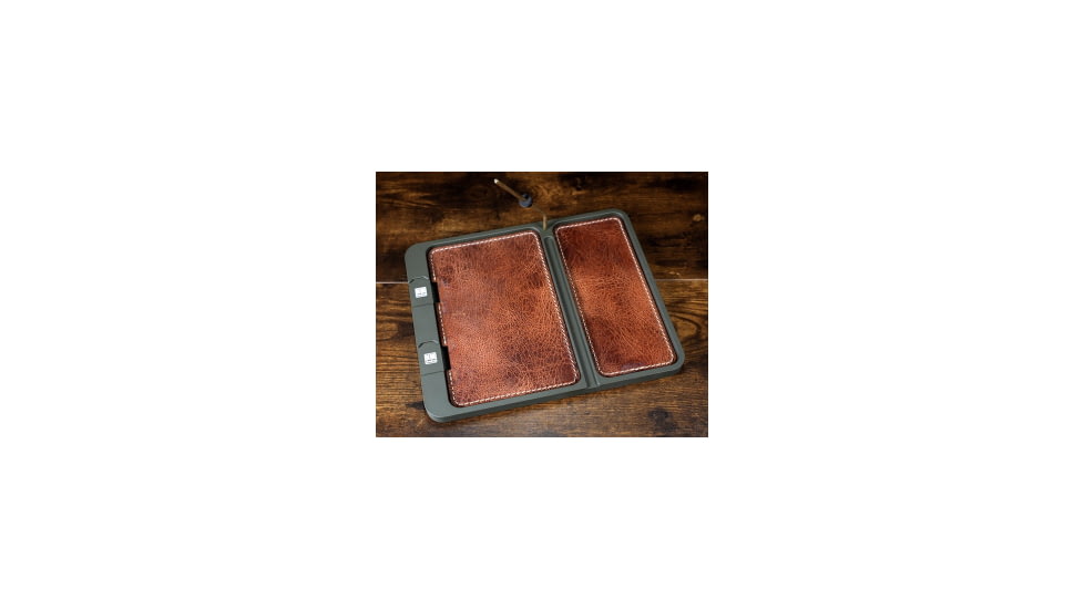 Neo Mag Leather Bottom EDC Tray - OD Green, Antique Brown Leather, Yes, LGTRAY-ODG-ABL-YES