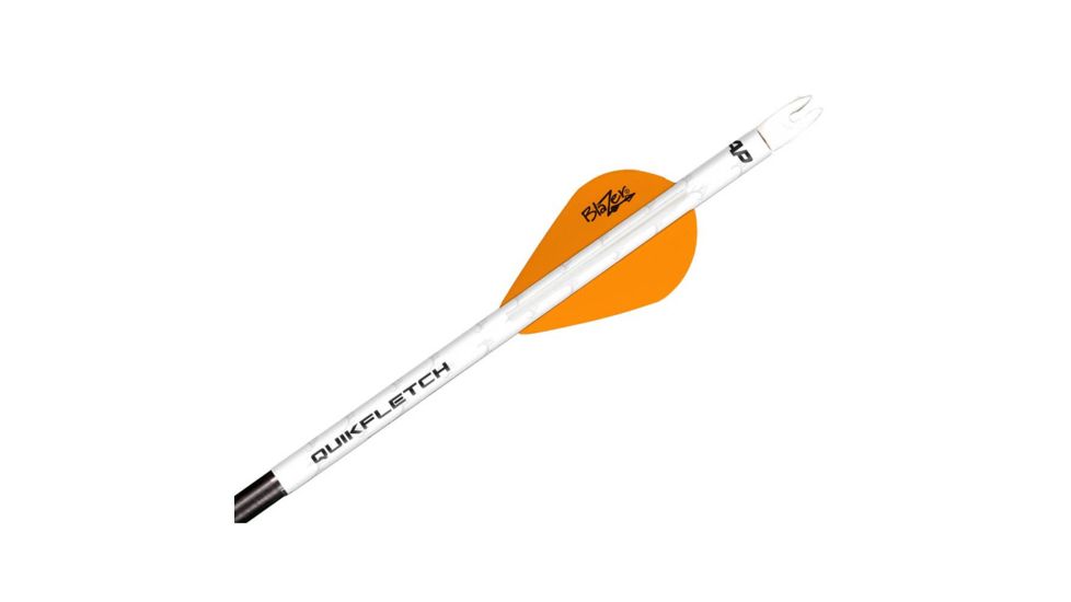 New Archery Products Quikfletch 2in Quikspin Vanes, Black Tube, 100 Pack, White/Orange/Orange, NAP-60-383