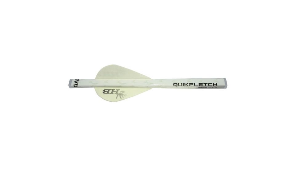 New Archery Products Quikfletch 2in Quikspin Vanes, Black Tube, 6 Pack, White/White/White, NAP-60-747