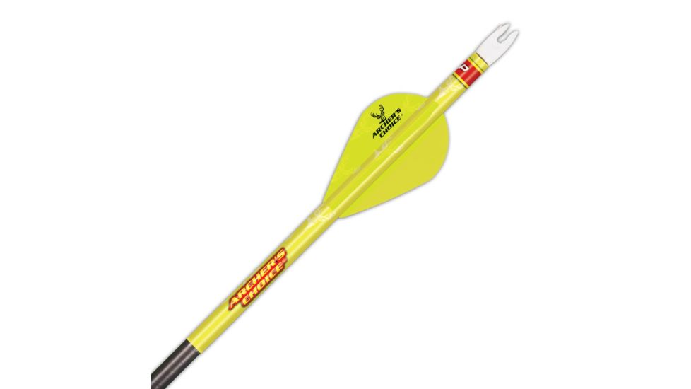 New Archery Products Quikfletch w/ 2in Quikspin Archer's Choice Vanes, 100 Pack, Yellow/Yellow/Yellow, NAP-60-575