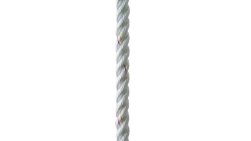 New England Ropes 1/2&quot; X 25' Premium Nylon 3 Strand Dock Line - White w/Tracer 76606