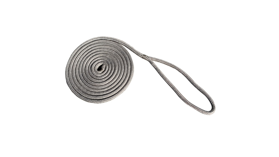 New England Ropes 5/8in x 25ft Nylon Double Braid Dock Line - Grey, Grey, 5058-20-00025