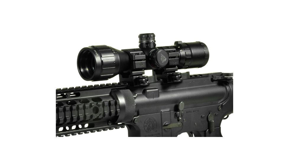 NEW Leapers UTG 3-9x32 CQB Bug Buster Rifle Scope, 1in, Mil-Dot, w/ Rings &amp; Sunshade, Black, SCP-M392AOLWQ