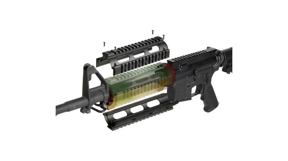 NEW Leapers UTG PRO Model 4/AR15 Carbine Length Drop-in Quad Rail, 12 Rail Covers, MTU001