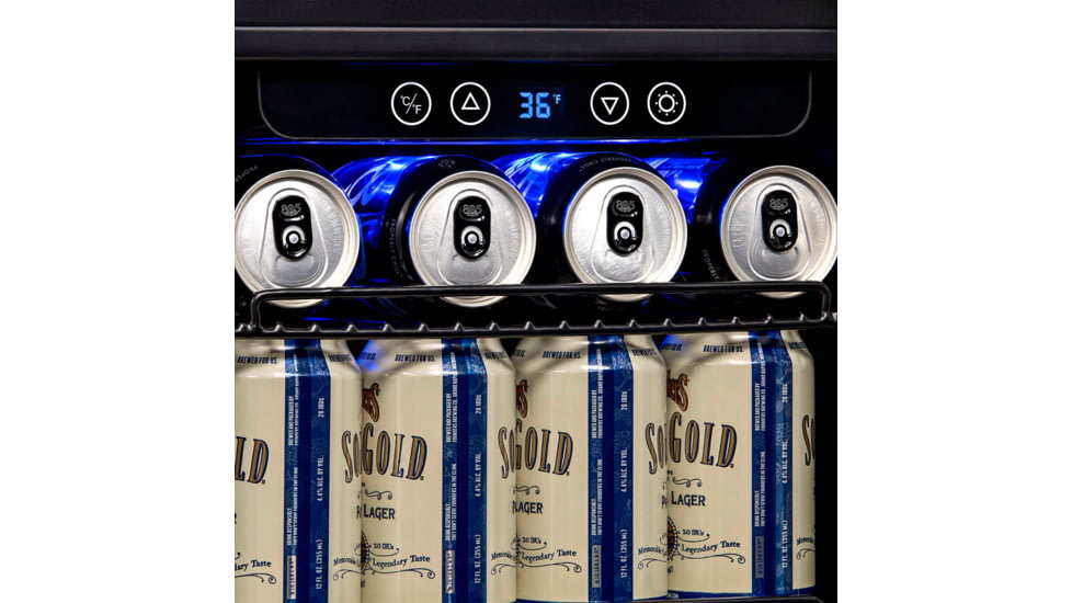 NewAir 15in Built-in Beverage Fridge - 96 Cans, Black / Stainless Steel, ABR-960