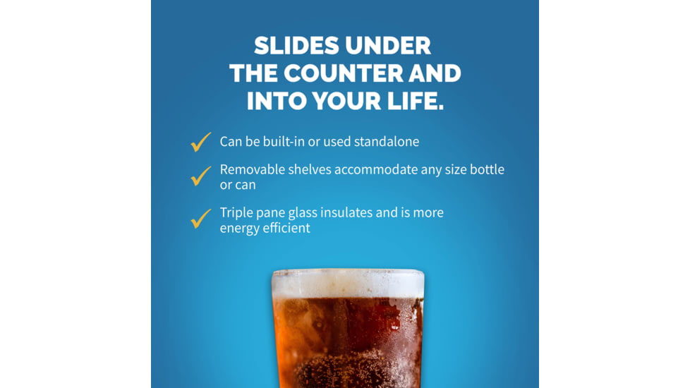 NewAir 15in Built-in Beverage Fridge - 96 Cans, Black / Stainless Steel, ABR-960