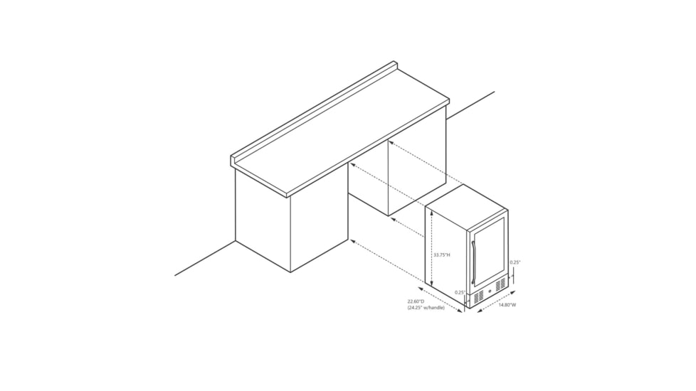 NewAir 15in Built-in Beverage Fridge - 96 Cans, Black / Stainless Steel, ABR-960