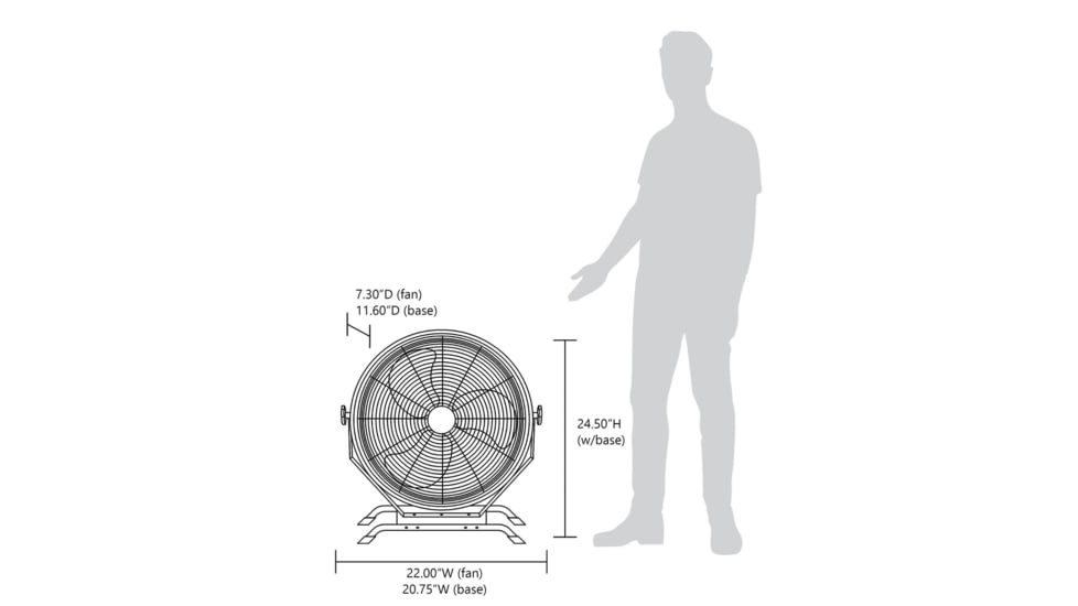 NewAir 18in Outdoor Rated 2-in-1 High Velocity Floor/Wall Mounted Fan, Black, NIF18CBK00